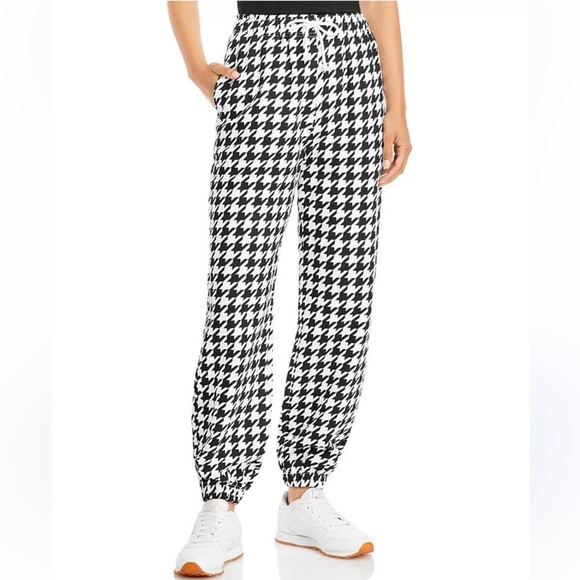Aqua x Scout The City Black and White Houndstooth Sweatpants Size M - Picture 1 of 10